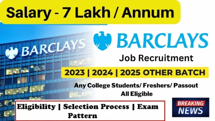 Barclays Internship 2023 2024 2025 Batch