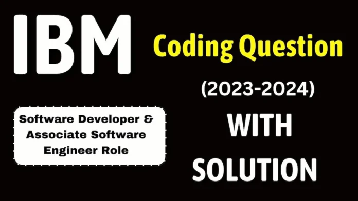 IBM Software Developer coding questions