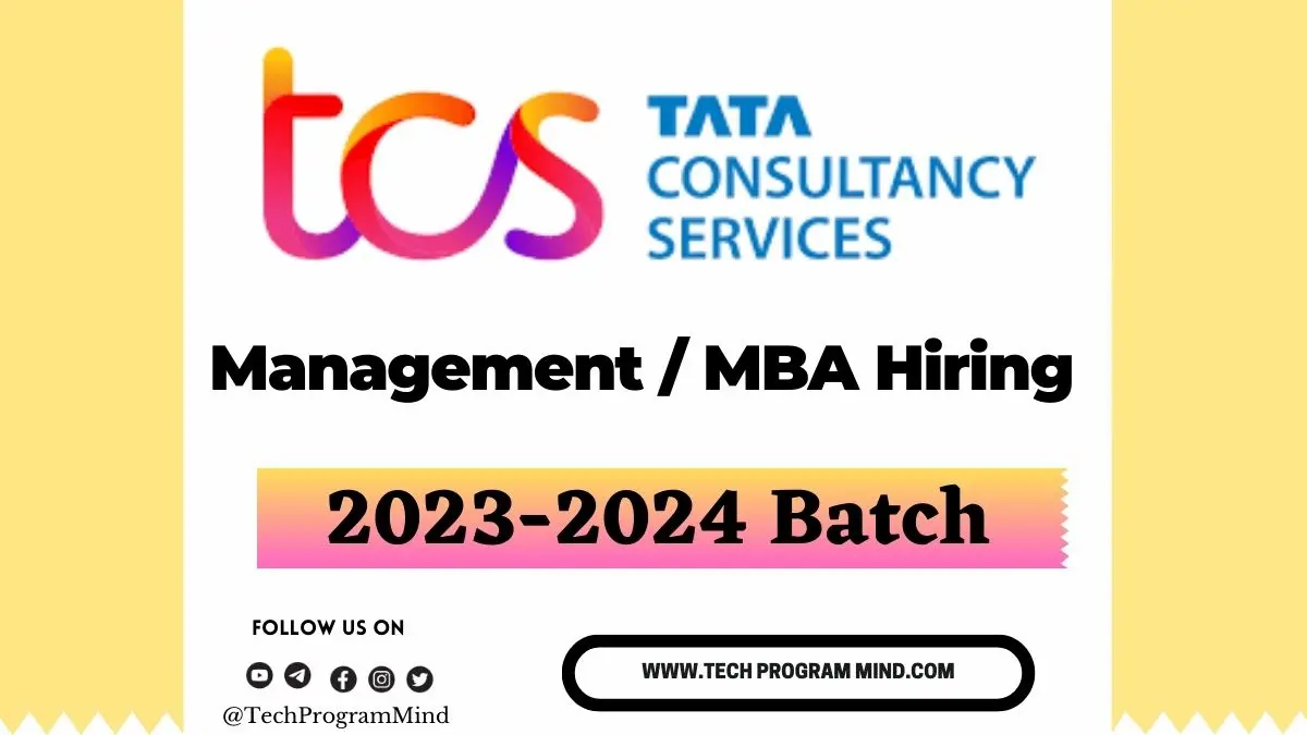 TCS MBA Hiring 2024 Job in tcs for mba Tech Program Mind