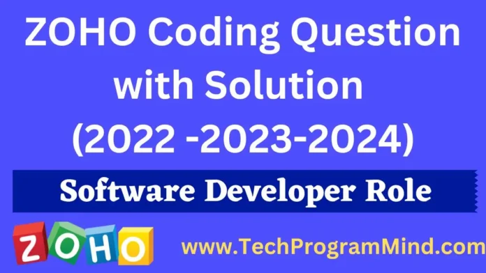 Zoho coding questions with answers 2023