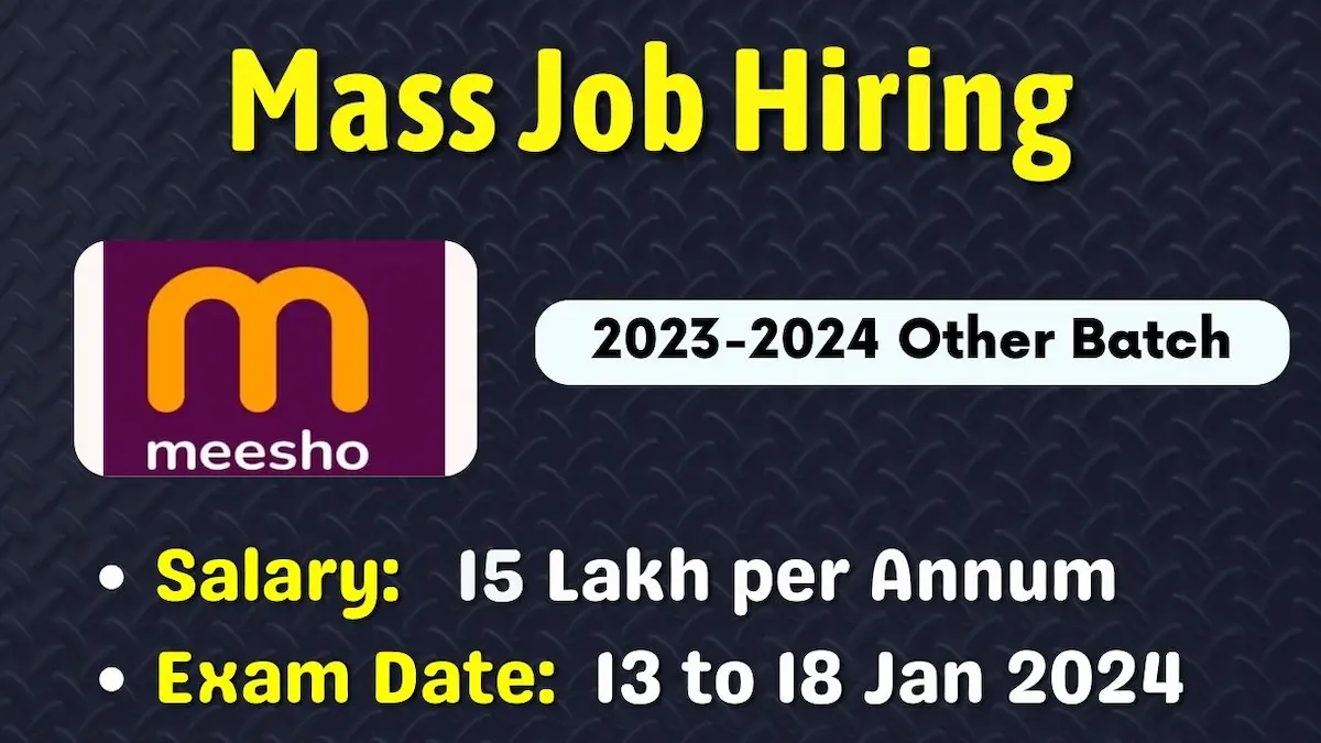 Meesho Recruitment 2024 Meesho Software Development Engineer