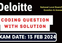 Deloitte Exam Coding questions 2024 | Deloitte BSC BCA Exam Coding Question Deloitte Exam Coding questions 2024