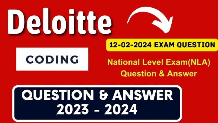 Deloitte NLA Coding Question 2024