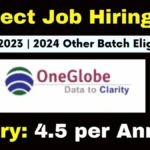 OneGlobe System Recruitment 2024 | Vacancy Job alert 2024 OneGlobe System Recruitment 2024
