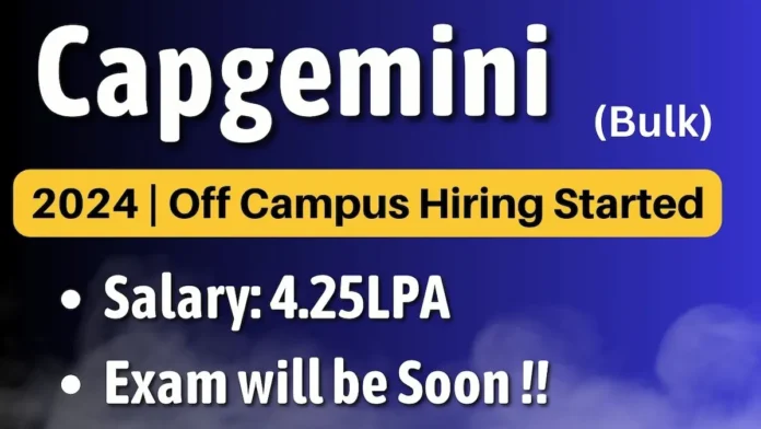 Capgemini Network Engineer Hiring 2024