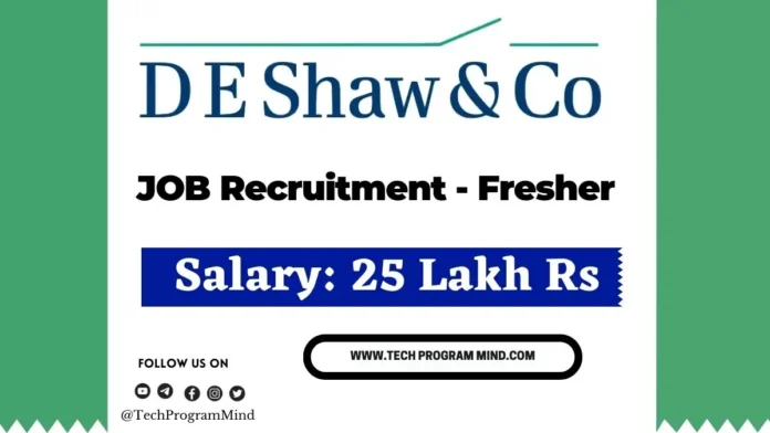 De shaw Job Hiring 2024 fresher