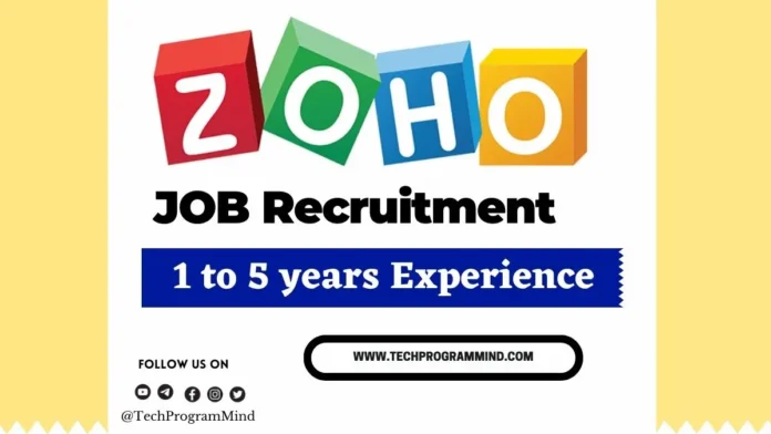 Zoho Job Openings for Experienced