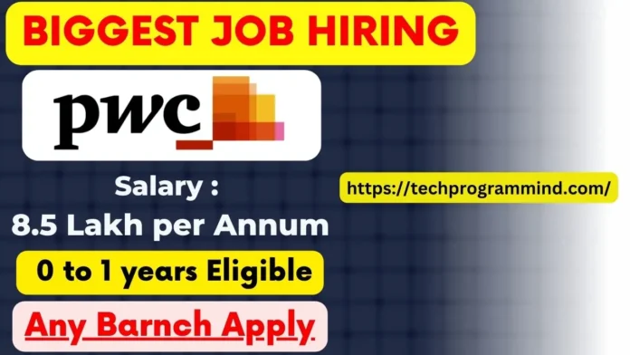 PWC Recruitment 2024 for Specialist