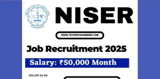NISER Recruitment 2025 Notification for Project Associate Posts NISER Recruitment 2025