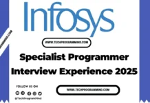 Infosys Specialist Programmer Interview Experience 2025 Infosys Specialist Programmer Interview Experience 2025