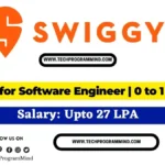 Swiggy Recruitment 2025: Associate Software Development Engineer Swiggy Recruitment 2025