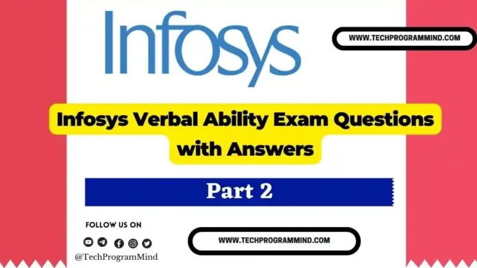 Infosys Verbal Ability questions and Answer
