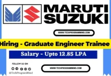 Maruti Suzuki Hiring 2025 : Graduate Engineer Trainee Maruti Suzuki Hiring 2025