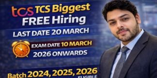 TCS Free NQT Hiring 2026 | TCS Off Campus Drive 2026 tcs free nqt hiring 2026