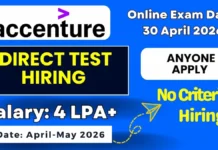 Accenture Off Campus Drive 2026 – Accenture Direct Test Hiring Accenture Off Campus Drive 2026