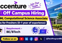 Accenture Off Campus Hiring | AI/ML Computational Science Associate | Latest Jobs for Freshers (0–1 year of experience) Accenture Off Campus Hiring | AI/ML Computational Science Associate