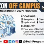Amazon Off Campus Jobs | Data Engineer Intern 2027 | Bengaluru, Chennai, Hyderabad & Noida | Freshers Amazon Off Campus Jobs | Data Engineer Intern 2027