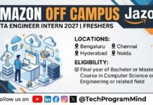 Amazon Off Campus Jobs | Data Engineer Intern 2027 | Bengaluru, Chennai, Hyderabad & Noida | Freshers Amazon Off Campus Jobs | Data Engineer Intern 2027