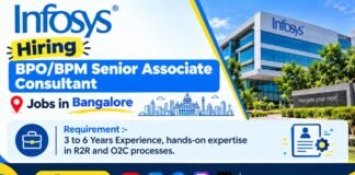 Infosys Hiring | BPO/BPM Senior Associate Consultant | Jobs in Bangalore – 3 to 6 Years Experience Infosys Hiring | BPO/BPM Senior Associate Consultant