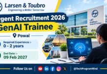 Larsen & Toubro Urgent Recruitment 2026 – GenAI Trainee Larsen & Toubro Urgent Recruitment 2026 - GenAI Trainee