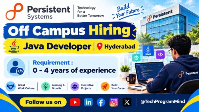 Persistent Systems Off Campus Hiring Persistent Systems Off Campus Hiring | Java Developer